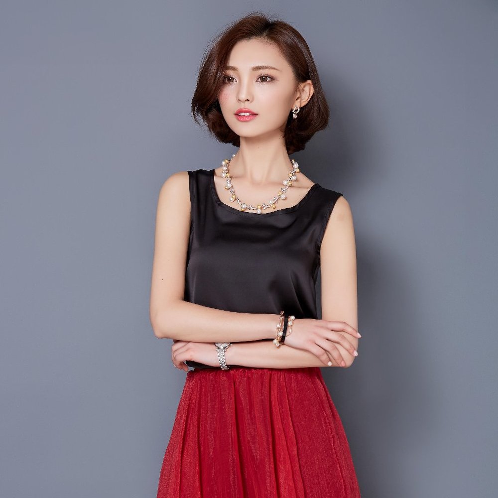 Pure Color Satin Camisole